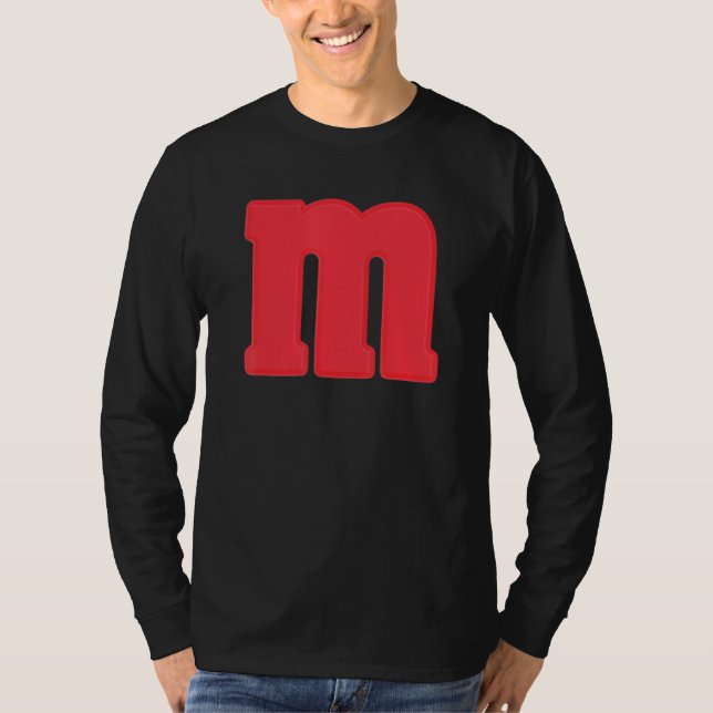 Camiseta M - Letra Vermelho Maiúscula Alphabet halloween fi (Frente)
