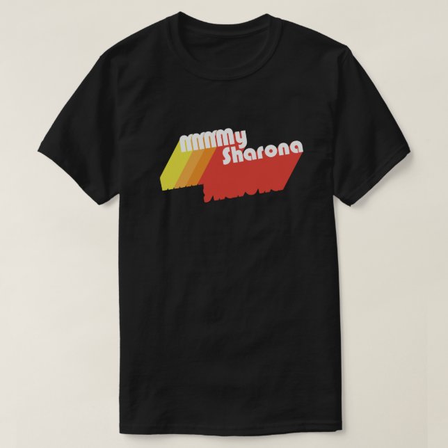 Camiseta M-M-M-My Sharona Retro Typografia (Escuro) (Frente do Design)