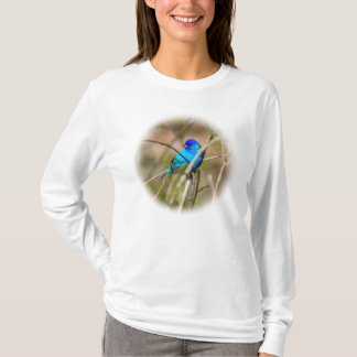 Camiseta M/P Masculina de Pássaro Cantador Azul Ín