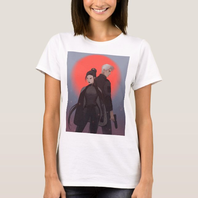 Camiseta M&S Simon e Michiko T-shirt - Arte de Mona Finden (Frente)