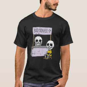 Camiseta Má Aconselhamento Esqueleto Halloween Ossos Engraç
