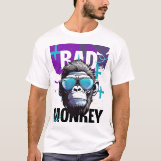 Camiseta Má Atitude de Macaco - Legal Teto Gráfico de Goril