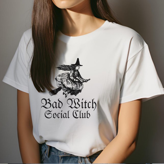 Camiseta Má Bruxa do Clube Social Mulher Halloween (Criador carregado)