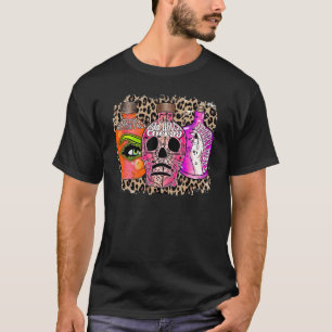 Camiseta Má Bruxa Poção Energética Botões Leopardo Hallowee