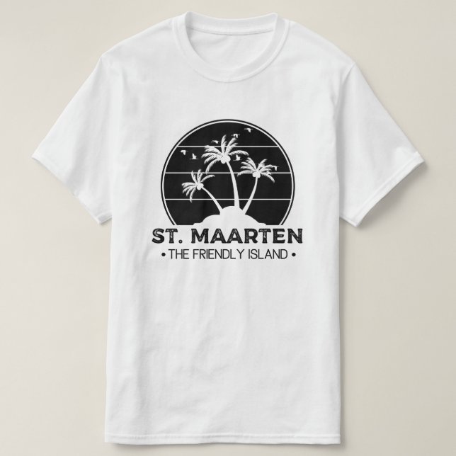 Camiseta Maarten, a ilha amigável Sint Martin (Frente do Design)