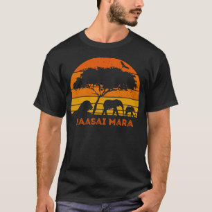 Camiseta Maasai Mara Safari Elephant Lion Sunset Kenya Safa
