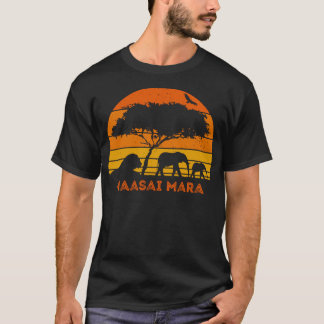 Camiseta Maasai Mara Safari Elephant Lion Sunset Kenya Safa