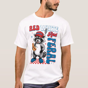 Camiseta Mab Patriótico Hotdog & Amantes de Guaxinim 4 De J