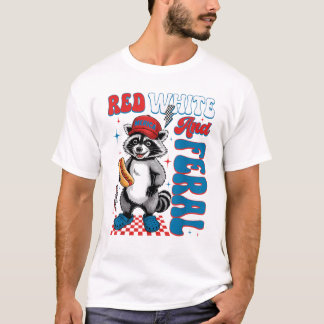 Camiseta Mab Patriótico Hotdog & Amantes de Guaxinim 4 De J