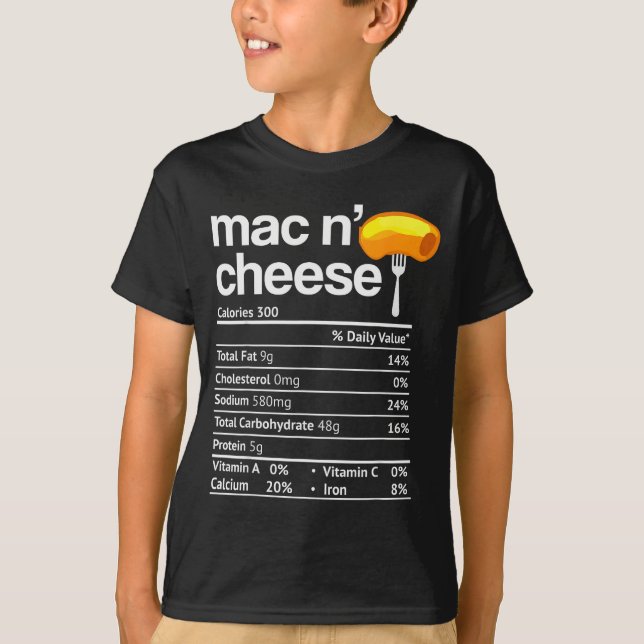 Camiseta Mac And Cheese Nutrition Funny Thanksgiving Mac N' (Frente)
