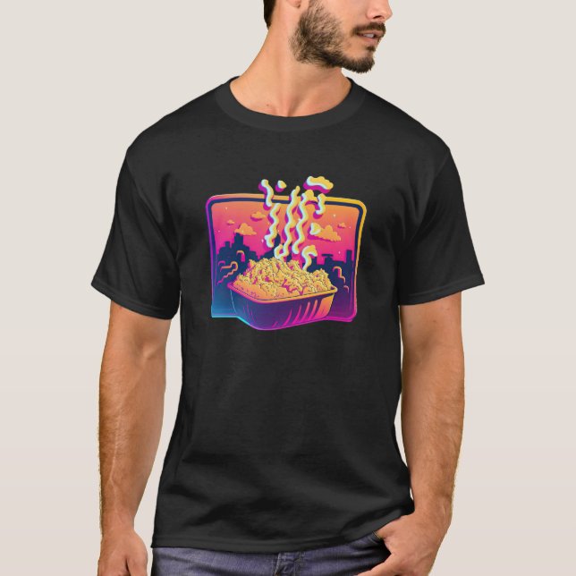 Camiseta Mac And Cheese Synthwave 80s Retrowave Aesthetic (Frente)