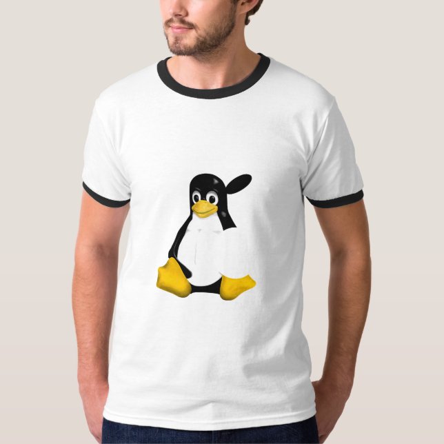 CAMISETA MAC DE APPLE LINUX TUX DA PERA (Frente)
