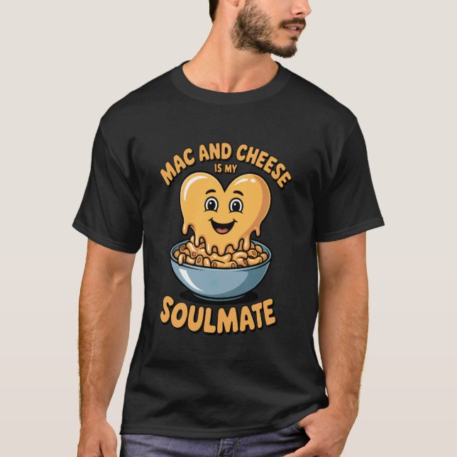 Camiseta Mac e Queijo é Meu Parceiro de Alma Engraçado (Frente)