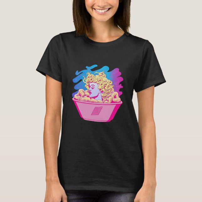 Camiseta Mac E Queijo Vaporwave Retrowave Estética (Frente)
