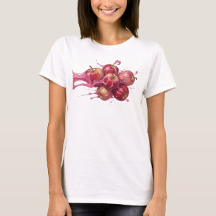 Camiseta Maçã Abstrata Vermelha Resfriada Design Original