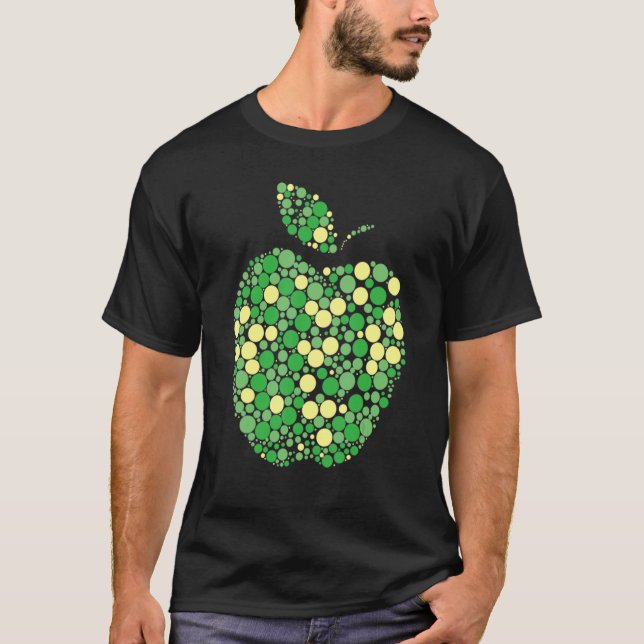 Camiseta Maçã De Bolinhas Verde Para Professores Internacio (Frente)