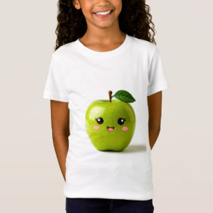 Camiseta Maca de desenho animado sorridente com rosto fofo