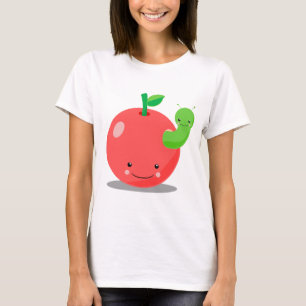 Camiseta maçã do kawaii