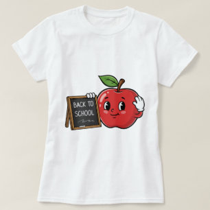 Camiseta Maçã Fofa de Volta às Aulas