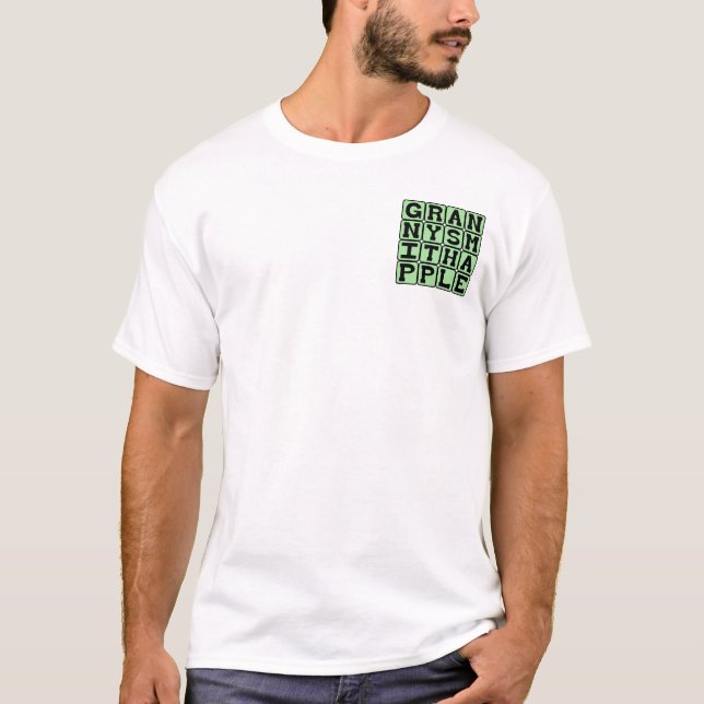 Camiseta Maçã Granny Smith, Cor e Fruta (Frente)
