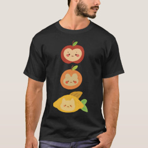 Camiseta Maçã Laranja Coelho Limão Gato Peixe 3 Frutas Cone