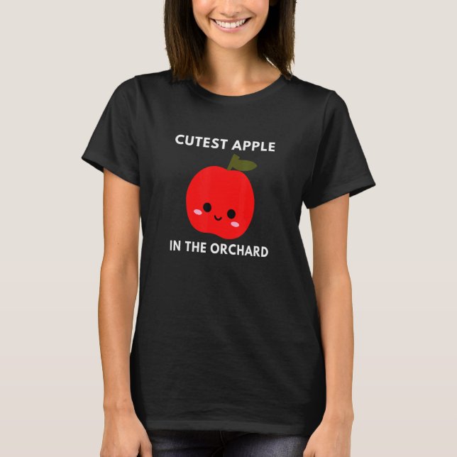 Camiseta Maçã mais fina em Orchard Picking Fruta Themed Lov (Frente)