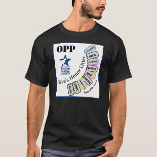 Camiseta Maca OPP da honra da azeitona - roupa escuro