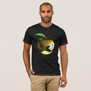 Camiseta Maçã ouro com Folha brilhante Metálica