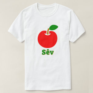 Camiseta Maçã vermelha e o texto sêv