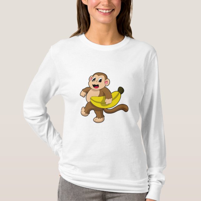 Camiseta Macaco a Correr com Banana (Frente)