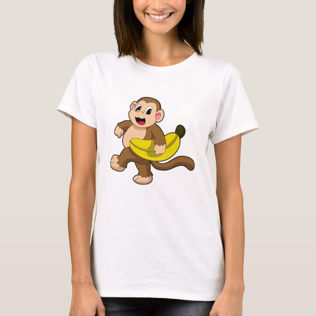 Camiseta Macaco a Correr com Banana (Frente)