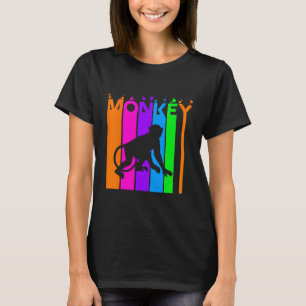 Camiseta Macaco Animal Arco-íris Bolha Com Silhueta