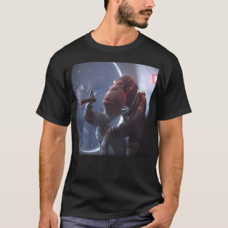 Camiseta Macaco Astronauta Fumando Um Charuto No Espaço