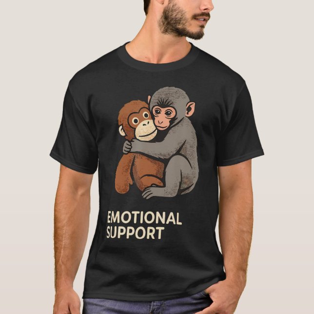 Camiseta Macaco Bebê de Apoio Emocional (Frente)