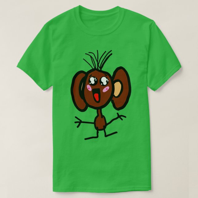 Camiseta Macaco Bichinho de cor castanha (Frente do Design)