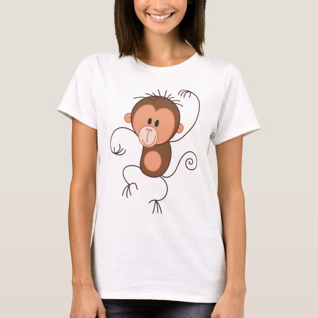 Camiseta Macaco bonito da dança (Frente)