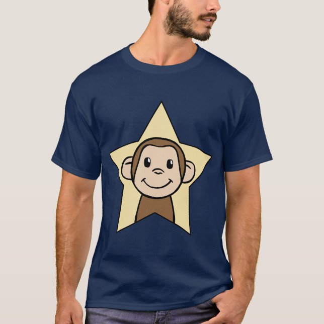 Camiseta Macaco bonito do clipart dos desenhos animados com (Frente)