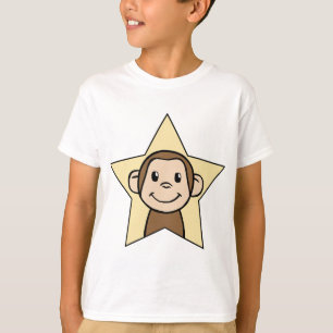 Camiseta Macaco bonito do clipart dos desenhos animados com