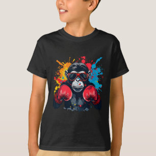 Camiseta Macaco Boxeador Com Luvas de Boxe Kickboxing Engra