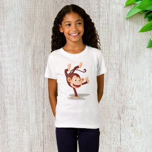 Camiseta Macaco Brincalhão Fazendo um Pino Animal Fofo