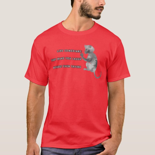 Camiseta Macaco Caprichoso com Cotações de Comédia familiar (Frente)