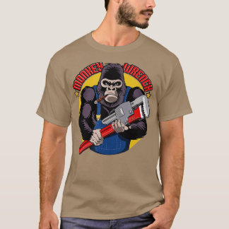 Camiseta Macaco Chave Mecânica Da Granulação Macaco Reparaç