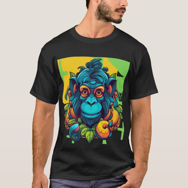 Camiseta Macaco Cheeky com T-Shirt Diversão Banana (Frente)
