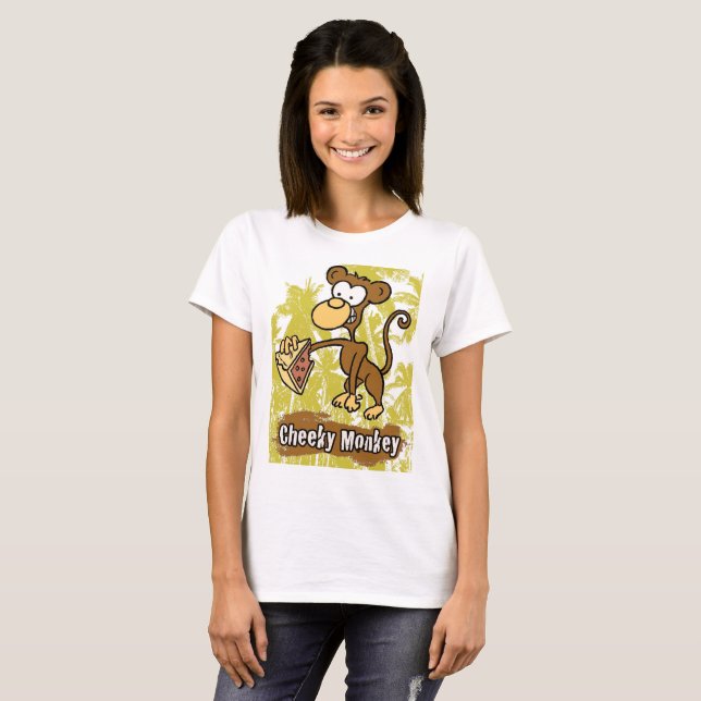Camiseta Macaco Cheeky na Selva (Frente Completa)