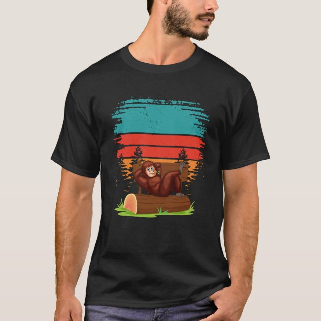 Camiseta Macaco Chimpanzé Ape Zoo Animal Retro Vintage (Frente)