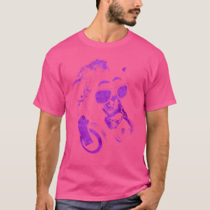 Camiseta Macaco Chimpanzé Com Óculos De Sol E Fones de ouvi