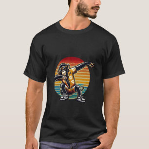 Camiseta Macaco Chimpanzé Dançante de Retro com Sunglasse
