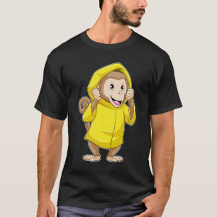 Camiseta Macaco chovendo com capa de chuva