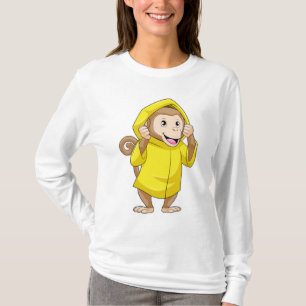 Camiseta Macaco chovendo com capa de chuva