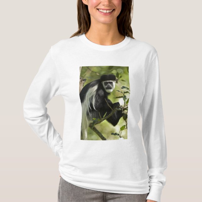 Camiseta Macaco Colobo Preto e Branco (Frente)